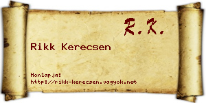 Rikk Kerecsen névjegykártya